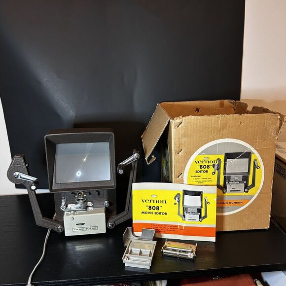 Vintage Vernon 808 8mm movie editor film giant viewing screen. Never Used? - Picture 3 of 9